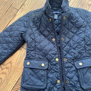 Ralph Lauren Navy Quilted Jacket with Gold Buttons